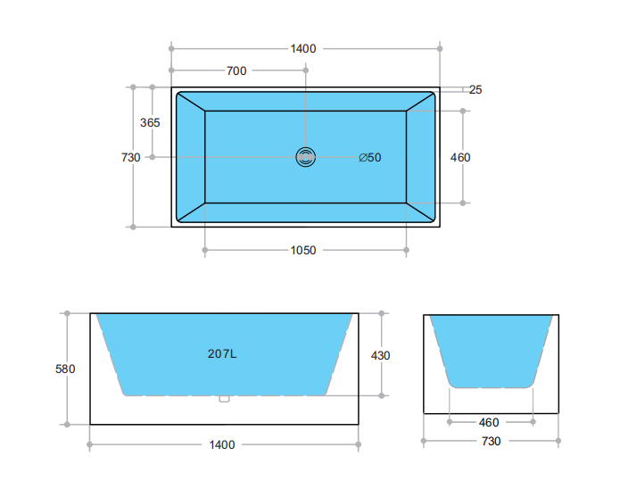 BATHTUB | KDK Theo KBT-9 Free Standing Bathtub