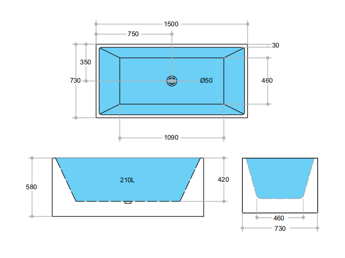 BATHTUB | KDK Theo KBT-9 Free Standing Bathtub