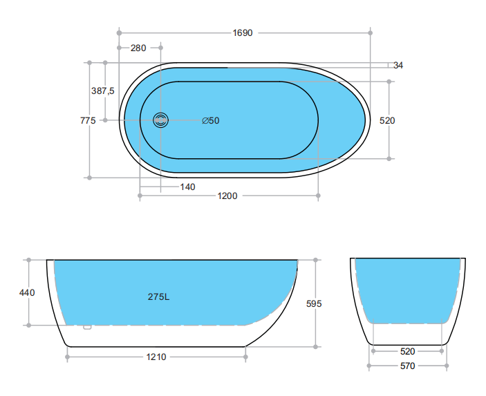 BATHTUB | KDK Veda KBT-E Free Standing Bathtub