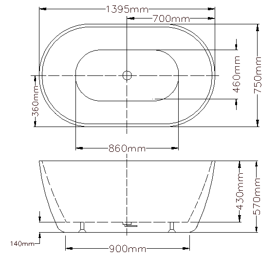 BATHTUB | KDK Olivia OVBT Free Standing Bathtub