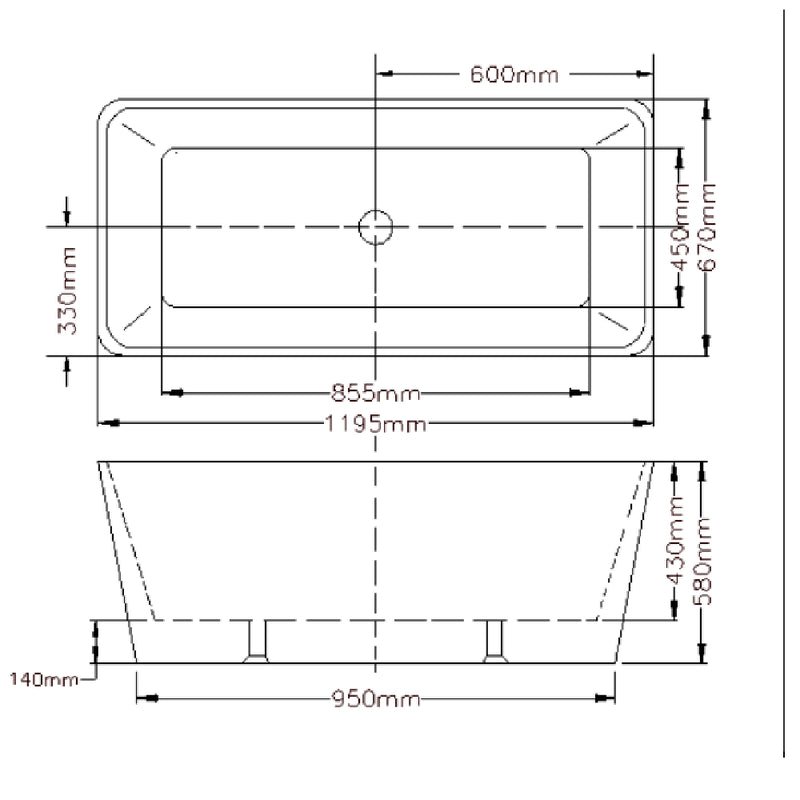 BATHTUB | KDK KBT-2 Qubist Free Standing Bathtub