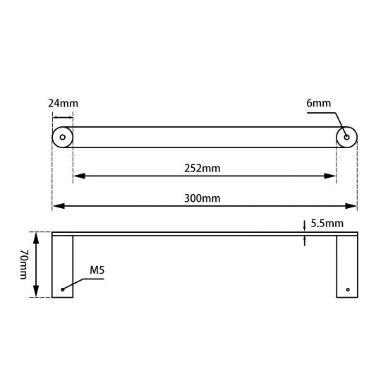 TOWEL RAIL | RUSHY Towel Ring 300mm