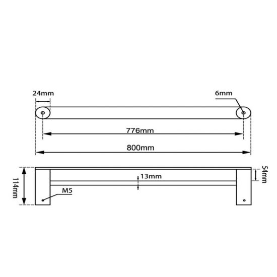 TOWEL RAIL | RUSHY Double Towel Rail 800mm