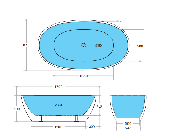 BATHTUB | KDK Stella KBT-5 Free Standing Bathtub