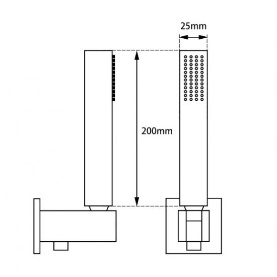 SHOWER HEAD | Square Hand Shower Rail with Handheld Shower Set